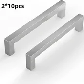 Zawiasy, okucia i inne akcesoria - 20 sztuk srebrnych uchwytów do szafek kuchennych ze stopu aluminium (328 x 8 x 29 mm), uchwyty do szuflad kuchennych, rozstaw od środka do środka 320 - miniaturka - grafika 1