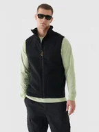 Koszulki sportowe męskie - Męski bezrękawnik polarowy sherpa 4F 4FRAW24TVESM172 - czarny - miniaturka - grafika 1