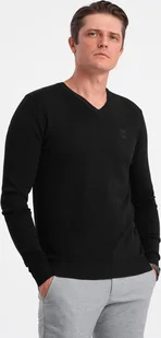 Ombre Clothing Klasyczny sweter męski Launcebuz czarny S - Swetry męskie - miniaturka - grafika 1