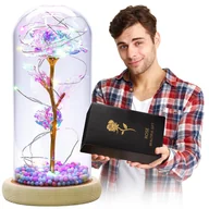 Sztuczne kwiaty - Wieczna róża w szkle świecąca LED - miniaturka - grafika 1