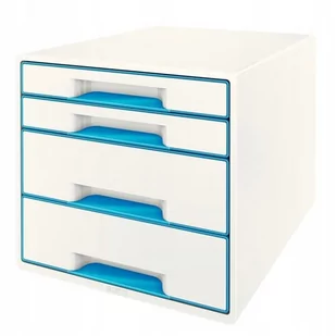 Leitz WOW Cube szafka z szufladami, niebieski metalik 52132036 - Półki na dokumenty - miniaturka - grafika 1