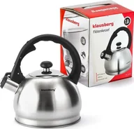 Czajniki na gaz - Klausberg KLAUSBERG - Czajnik tradycyjny - metalowy - srebrny - 1,3 L - miniaturka - grafika 1