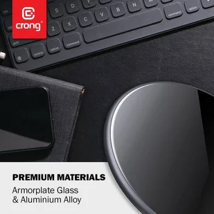 Crong Fast Wireless Charger - Bezprzewodowa ładowarka indukcyjna Qi 15W (Shadow Black) - Ładowarki do telefonów - miniaturka - grafika 4