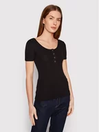 Koszulki i topy damskie - Pieces T-Shirt Kitte 17101439 Czarny Slim Fit - miniaturka - grafika 1