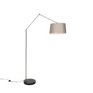 Lampy stojące - QAZQA Nowoczesna lampa podłogowa stalowa z kloszem szarobrązowym 45 cm - Redakcja - miniaturka - grafika 1