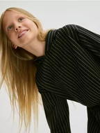 Bluzki dla dziewczynek - Reserved - Bluza w paski - czarny - miniaturka - grafika 1