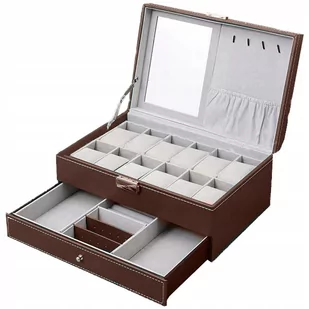 PUDEŁKO ETUI ORGANIZER SZKATUŁKA ZEGARKI 12szt G23 - Biżuteria - akcesoria - miniaturka - grafika 1
