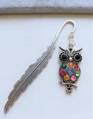 Dekoracje domu - DUŻA ZAKŁADKA DO KSIĄŻKI KOLOROWA SOWA CYRKONIE - miniaturka - grafika 1