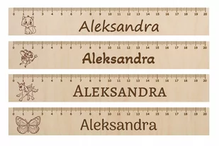 LINIJKA DREWNIANA Z GRAWEREM | IMIĘ - PERSONALIZOWANA - Linijki, ekierki - miniaturka - grafika 1