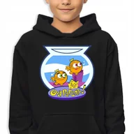 Bluzy dla dziewczynek - Bluza Dziecięca Z Kapturem Czarna Wróżkowie Chrzestni Rybki 152 Cm Wzory - miniaturka - grafika 1