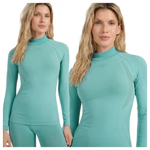 Bielizna termoaktywna bezszwowa (góra) damska 4F 4FWAW25USEAF216-46S Zielony XS/S - Pozostała odzież narciarska - miniaturka - grafika 1