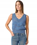 Koszulki i topy damskie - Koszulka Wrangler SWEATER TANK 112364275 Cyaneus XXS - miniaturka - grafika 1