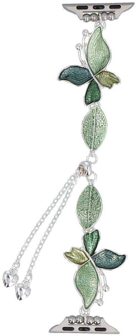 GlacierX bransoleta do smartwatcha Slider Clasp Butterfly Motif Bracelet Celadon do Apple Watch 38/40/41mm Srebrno-Zielona