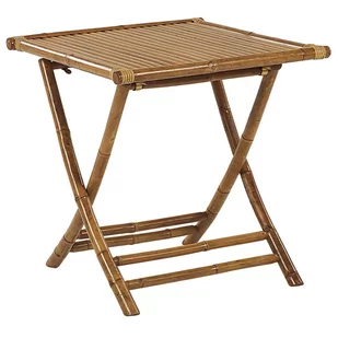 Shumee Stolik ogrodowy bambusowy 70 x 70 cm jasne drewno SPELLO 269955 - Stoły ogrodowe - miniaturka - grafika 1