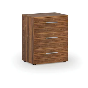 Komoda biurowa do biurka PRIMO WOOD, 740 x 600 x 420 mm, orzech - Szafki biurowe - miniaturka - grafika 1