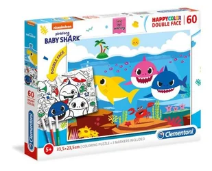 Clementoni Puzzle 60el Double Face Baby Shark 26093 - Puzzle - miniaturka - grafika 1