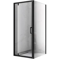 Kabiny prysznicowe - Hydrosan Czarna kabina prysznicowa 70x70 kwadratowa drzwi pełne uchylne KZ04AB - miniaturka - grafika 1