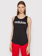 Koszulki i topy damskie - adidas Top Essentials Logo GL0566 Czarny Regular Fit - miniaturka - grafika 1