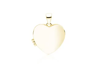 Delikatny pozłacany srebrny otwierany wisiorek puzderko sekretnik gładkie serce srebro 925 Z1816G - Wisiorki - miniaturka - grafika 1