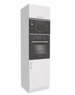 Szafki kuchenne - Słupek Alto Do Zabudowy Piekarnika I Mikrofalówki 60X213 Cm Mdf Biały Połysk - miniaturka - grafika 1