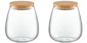Pojemniki kuchenne - Pojemnik Szklany Słoik 2 X 1 L Na Herbatę Kawę - miniaturka - grafika 1