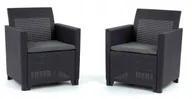 Fotele i krzesła ogrodowe - Keter Zestaw melbli ogrodowych Marie Duo dla 2 osób grafitowy z poduszkami - miniaturka - grafika 1