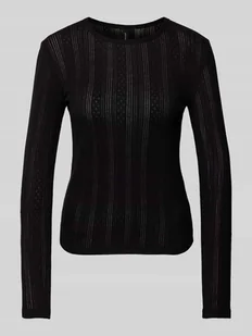 Bluzka z długim rękawem o kroju regular fit z czystej bawełny model ‘LISA’ - Bluzki damskie - miniaturka - grafika 1