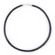 Naszyjniki - 7844-20 Naszyjnik Rzemień Skóra Naturalna + Srebro 925 - miniaturka - grafika 1