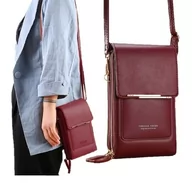 Torebki damskie - Torebka Mini Kopertówka Portfel Organizer Bordowy - miniaturka - grafika 1