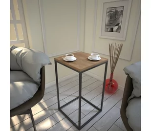 Stolik PURE 62x35 cm brązowy/czarny - Ławy i stoliki kawowe Stolik PURE 62x35 cm brązowy/czarny - Ławy i stoliki kawowe - miniaturka - grafika 1