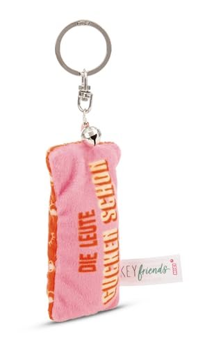 NICI 62112 breloczek do kluczy, mini pluszowa poduszka, 8 cm, z dzwoneczkiem, kolorowy towarzysz do plecaka lub torby, uchwyt na klucze dla małych i dużych 62112