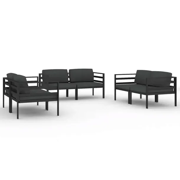 Modułowy Zestaw Wypoczynkowy do Ogrodu z Aluminium, Antracytowy, 70x70x64,