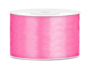 PartyDeco Tasiemka satynowa, różowa, 38 mm / 25 m TS38-081 - Pasmanteria - miniaturka - grafika 1