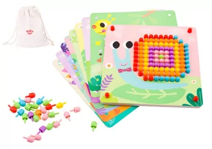 Tooky Toy TOOKY TOY Układanka z Pinezkami Kołki Wpinaczka TL002 - Tablice dla dzieci - miniaturka - grafika 2