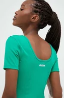 Koszulki sportowe damskie - Guess t-shirt damski kolor zielony - miniaturka - grafika 1