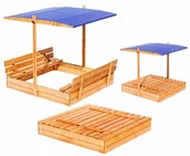 Place zabaw - Zabawka i Wyprawka, piaskownica drewniana zamykana z daszkiem - miniaturka - grafika 1