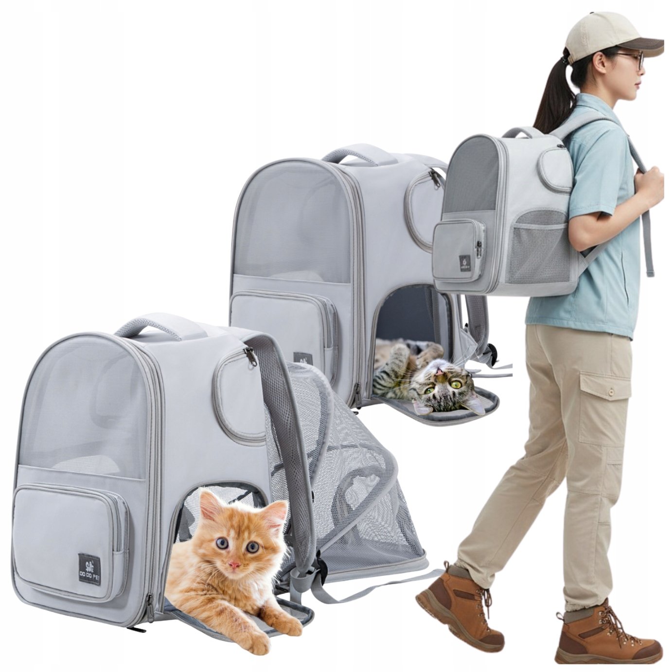 Transporter dla Kota Plecak Torba Psa Zwierząt Rozkładana Wentylowany Duży