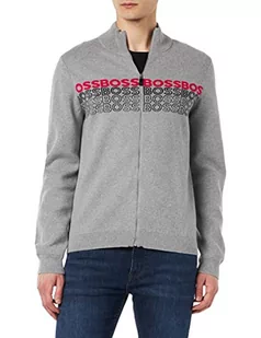 BOSS Męski kardigan z dzianiny Zightek, jasny/pastelowy szary 59, XXL, Light/Pastel Grey59, XXL - Swetry męskie - miniaturka - grafika 1