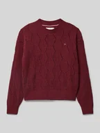 Swetry dla dziewczynek - Sweter z dzianiny z okrągłym dekoltem model ‘CHENILLE’ - miniaturka - grafika 1