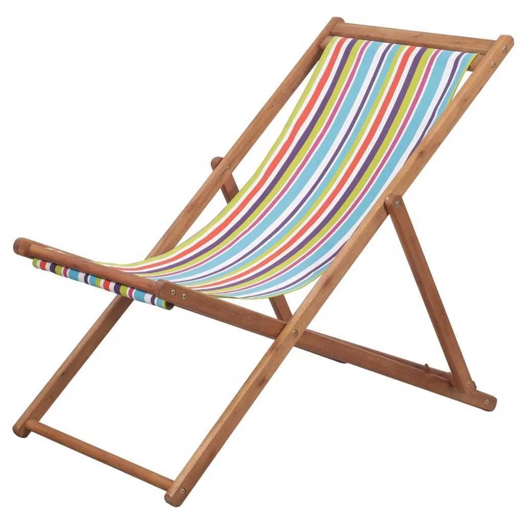 vidaXL Składany leżak plażowy, tkanina, kolorowy