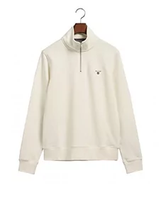 GANT Oryginalna męska bluza dresowa z zamkiem do połowy długości, Eggshell, standardowa, Eggshell, XL - Bluzy męskie - miniaturka - grafika 1
