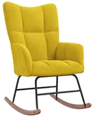 Fotele - Musztardowy stylowy fotel wypoczynkowy bujany N7-F34 - miniaturka - grafika 1