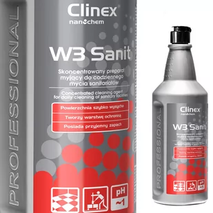 Clinex W3 Sanit - 1L - Łazienki Koncentrat - Środki do kuchni i łazienki - miniaturka - grafika 1