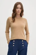 Swetry damskie - Tommy Hilfiger sweter damski kolor brązowy lekki WW0WW44161 - miniaturka - grafika 1