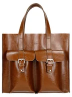 Torebki damskie - Wojas Skórzana torebka w kolorze jasnobrązowym - 33 x 30 x 17 cm - miniaturka - grafika 1