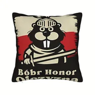 Inne - TEMU 1 szt. Bobr Honor Ojczyzna Knight Polish Pride Bobr Polish Bobr Meme Vintage Dekoracyjne Poszewki na Poduszki do Salonu Sypialni Sofa Łóżko - miniaturka - grafika 1