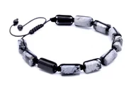 Bransolety męskie - Bransoleta Męska Obsydian Śnieżny Bryłki - miniaturka - grafika 1
