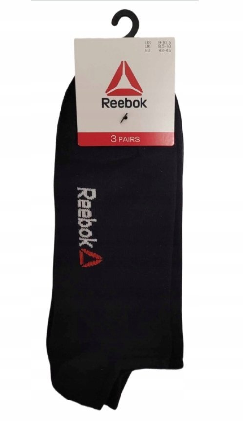 Reebok stopki komplet 3-pack 3 szt. Skarpetki czarny rozmiar 40-42
