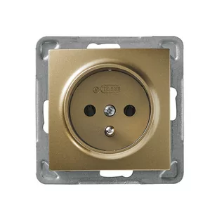 LEDart pojedyncze z uziemieniem złoty metalik GP-1YZ/m/28 Impresja Ospel - Gniazdka elektryczne - miniaturka - grafika 1