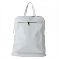 Torebki damskie - Plecak skórzany biały A4 lekki - miniaturka - grafika 1